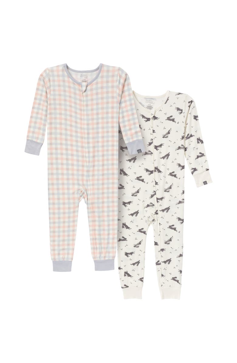 Modern Moments<sup>™</sup> by Gerber 2-Pack Unisex Tight Fitting Footless Pajamas, Main, color, Blue Plaid