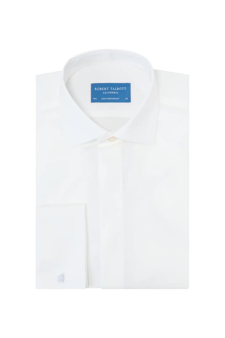 hidden placket dress shirt Egyptian White Twill Hidden Placket Shirt 18.5 / Regular