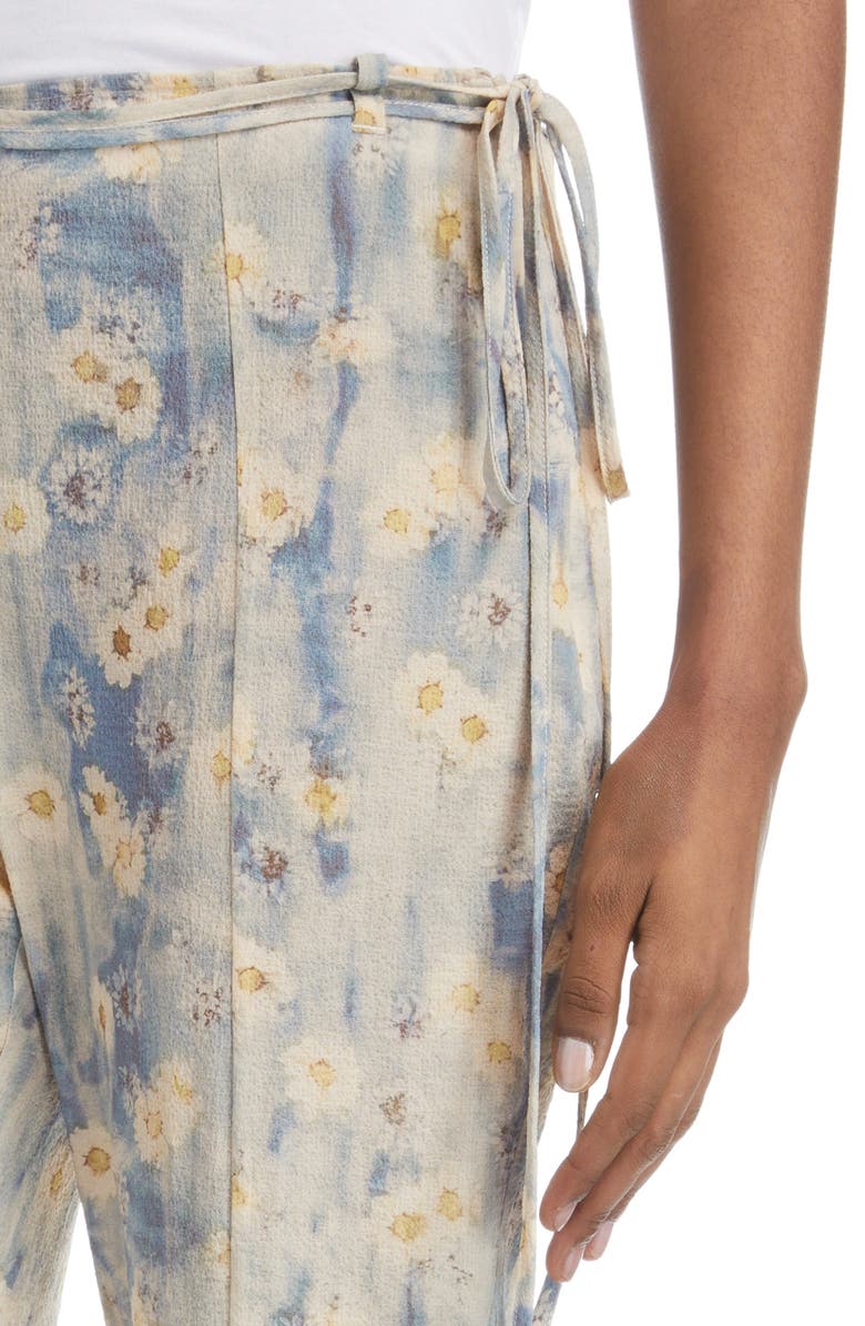Acne Studios Pikan Floral Print Flare Leg Pants, Alternate, color, 