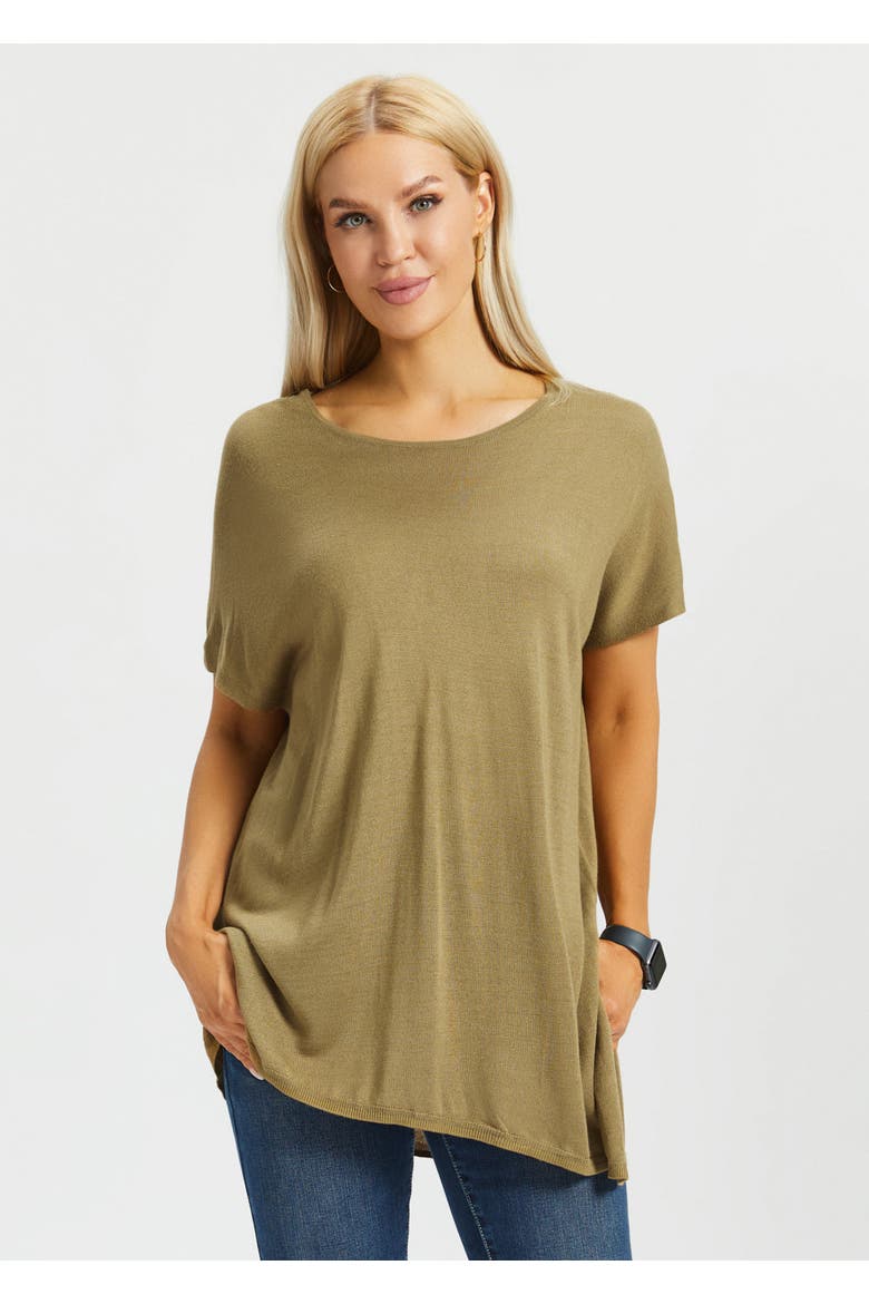 Asymmetrical Boatneck Sweater, Main, color, Chai Tea