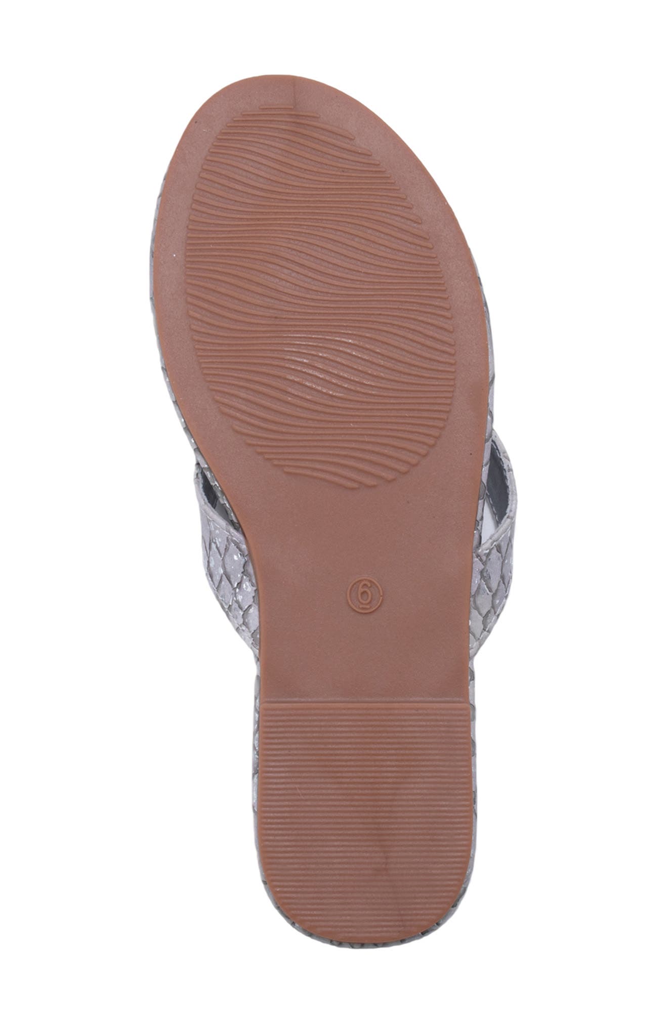 Python Embossed Thong Sandal, Alternate, color, METALLIC SILVER