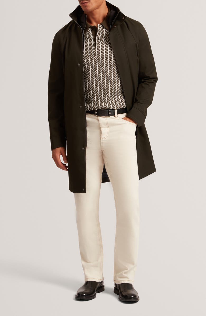 Ted Baker Kolomer Textured Herringbone Polo, Alternate, color, Olive