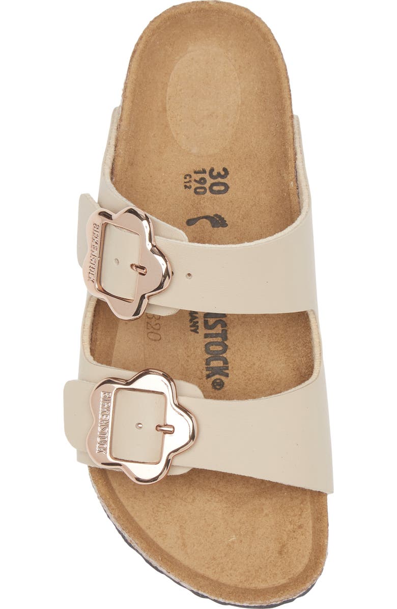 Birkenstock Kids' Arizona Flower Buckle Slide Sandal, Alternate, color, Sandcastle