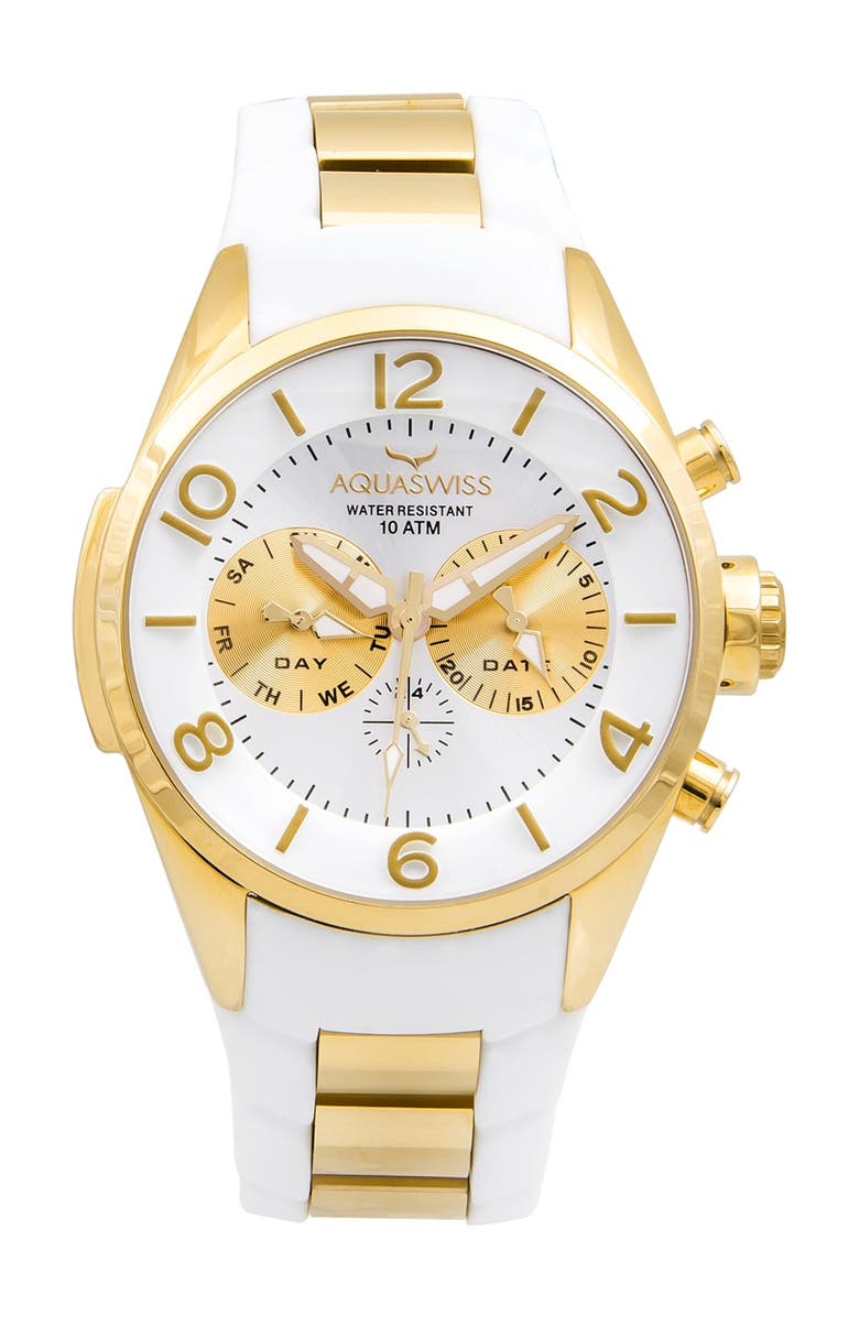 AQUASWISS Unisex Trax 5H Watch, Main, color, Black-Gold