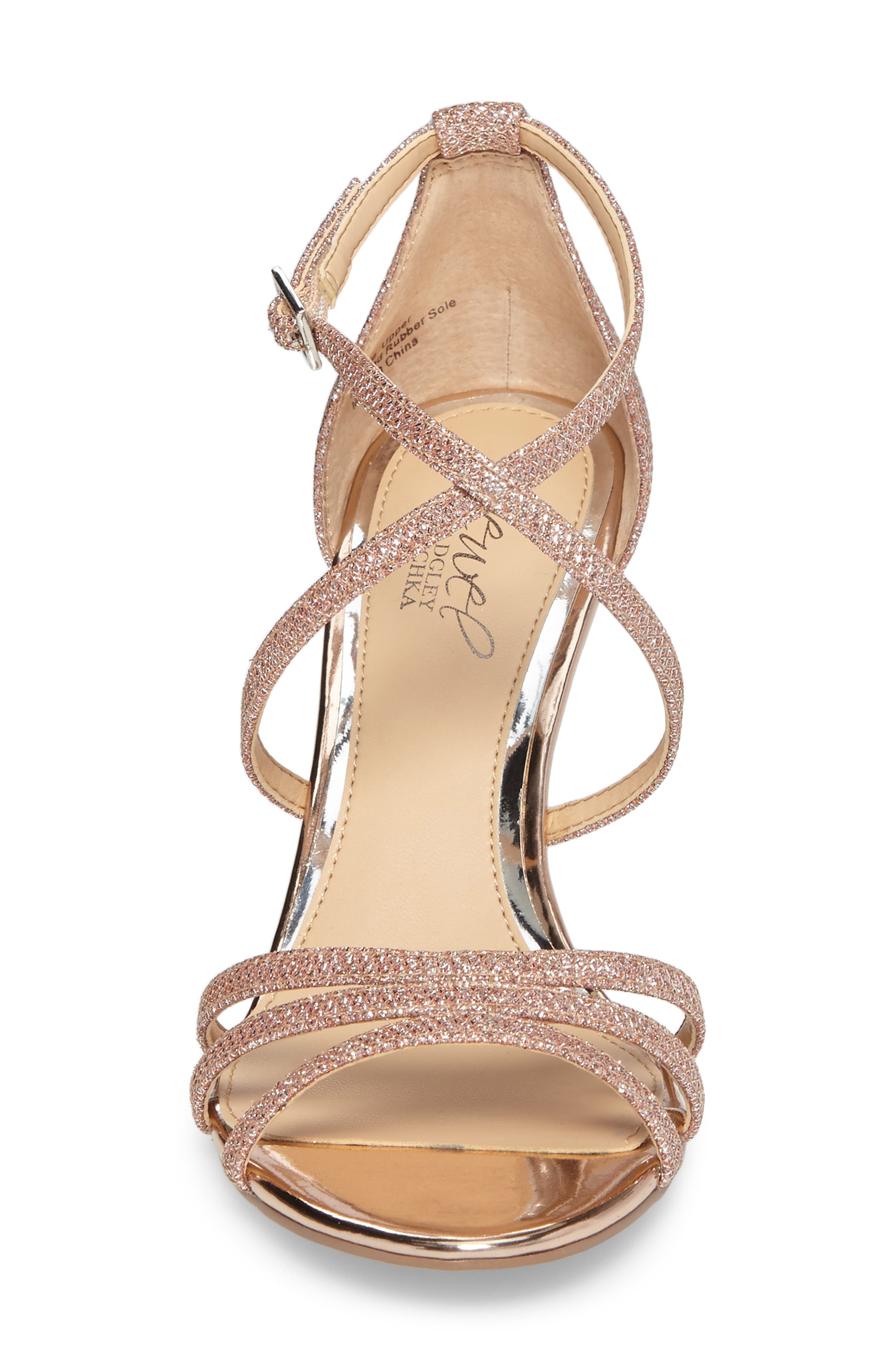 Hunt Glittery Wedge Sandal, Alternate, color, ROSE GOLD