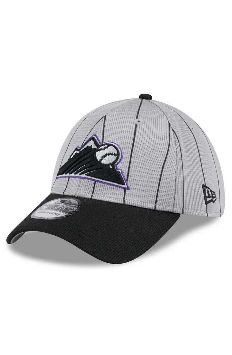 New Era Men's New Era  Gray/Black Colorado Rockies 2025 Batting Practice 39THIRTY Flex Hat, Main, color, 