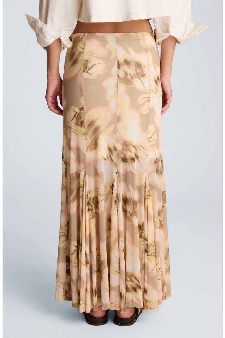 Midi Flare Godet Skirt, Alternate, color, PASTEL YELLOW MULTI