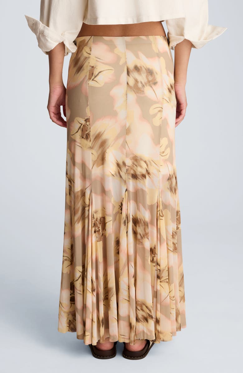 Kenneth Cole Midi Flare Godet Skirt, Alternate, color, Pastel Yellow Multi