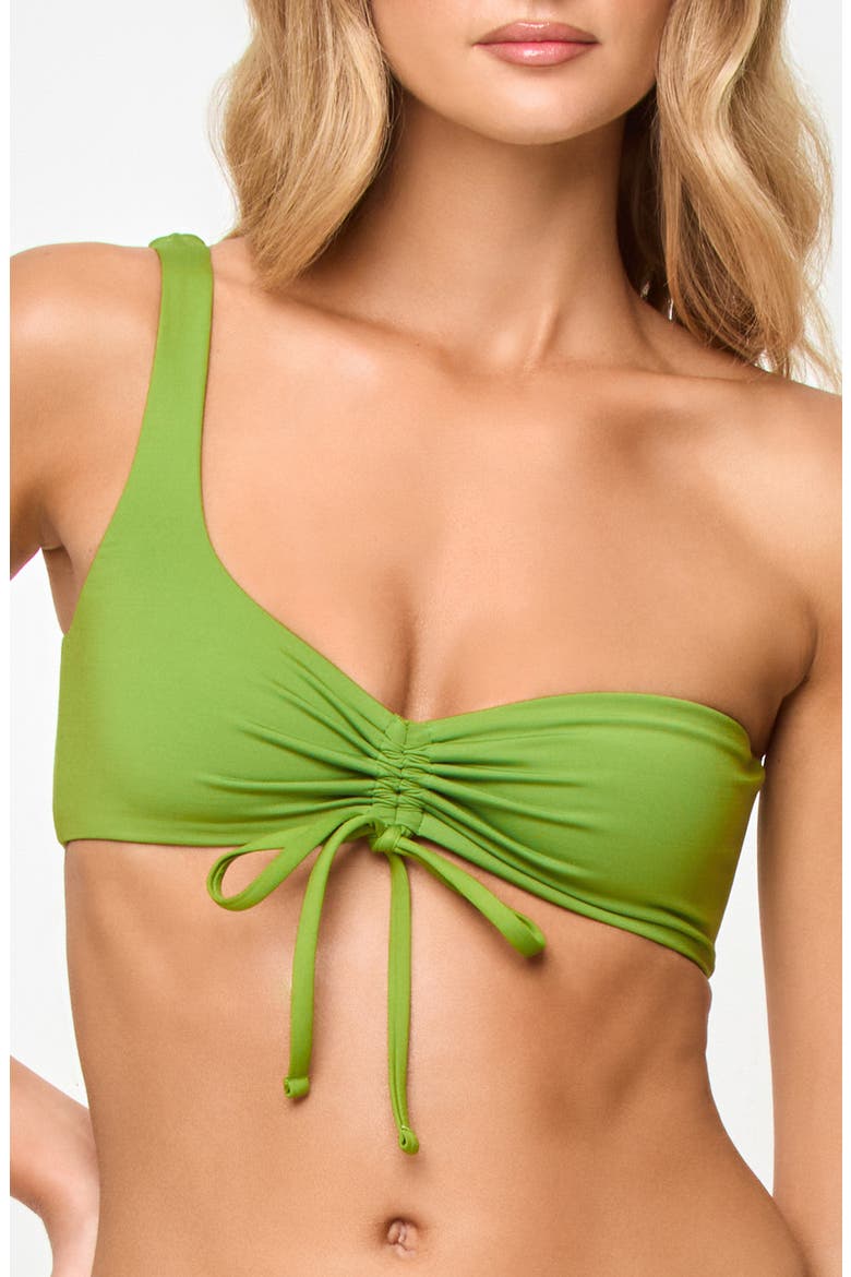 Liora One Shoulder Moderate Coverage Swim Top, Main, color, VERDANT