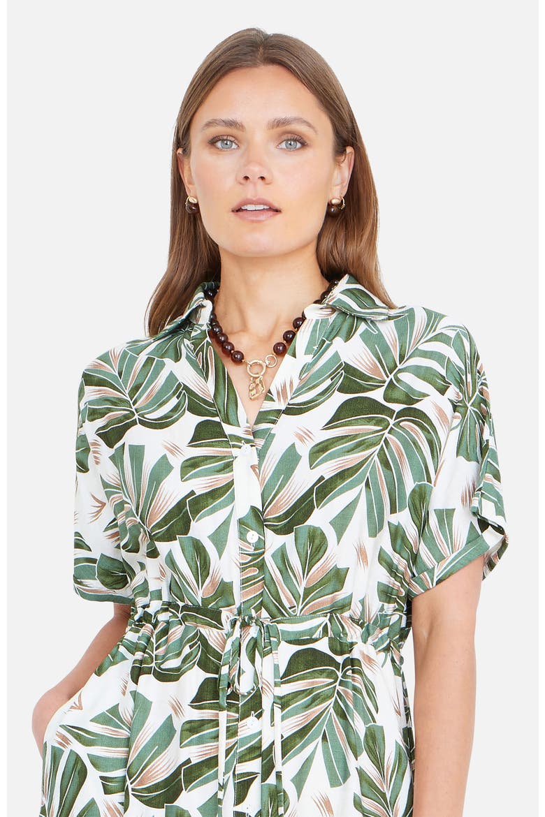 Relaxed Boho Print Maxi Shirt Dress, Alternate, color, Green