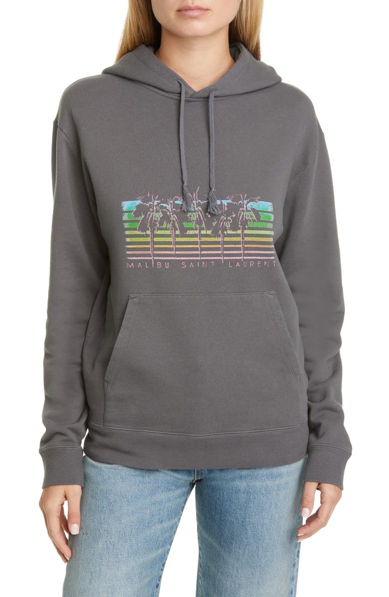 Saint Laurent Malibu Graphic Hoodie, Main, color,