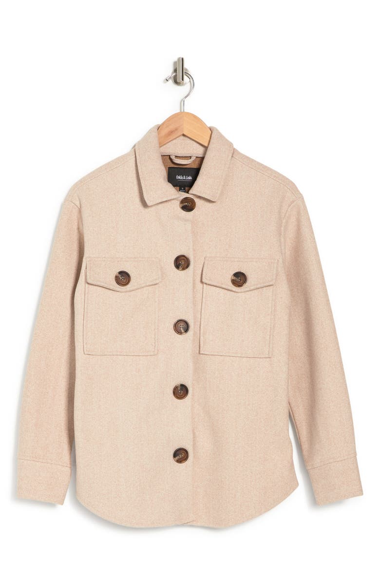 Ookie & Lala Faux Wool Shacket, Alternate, color, Taupe