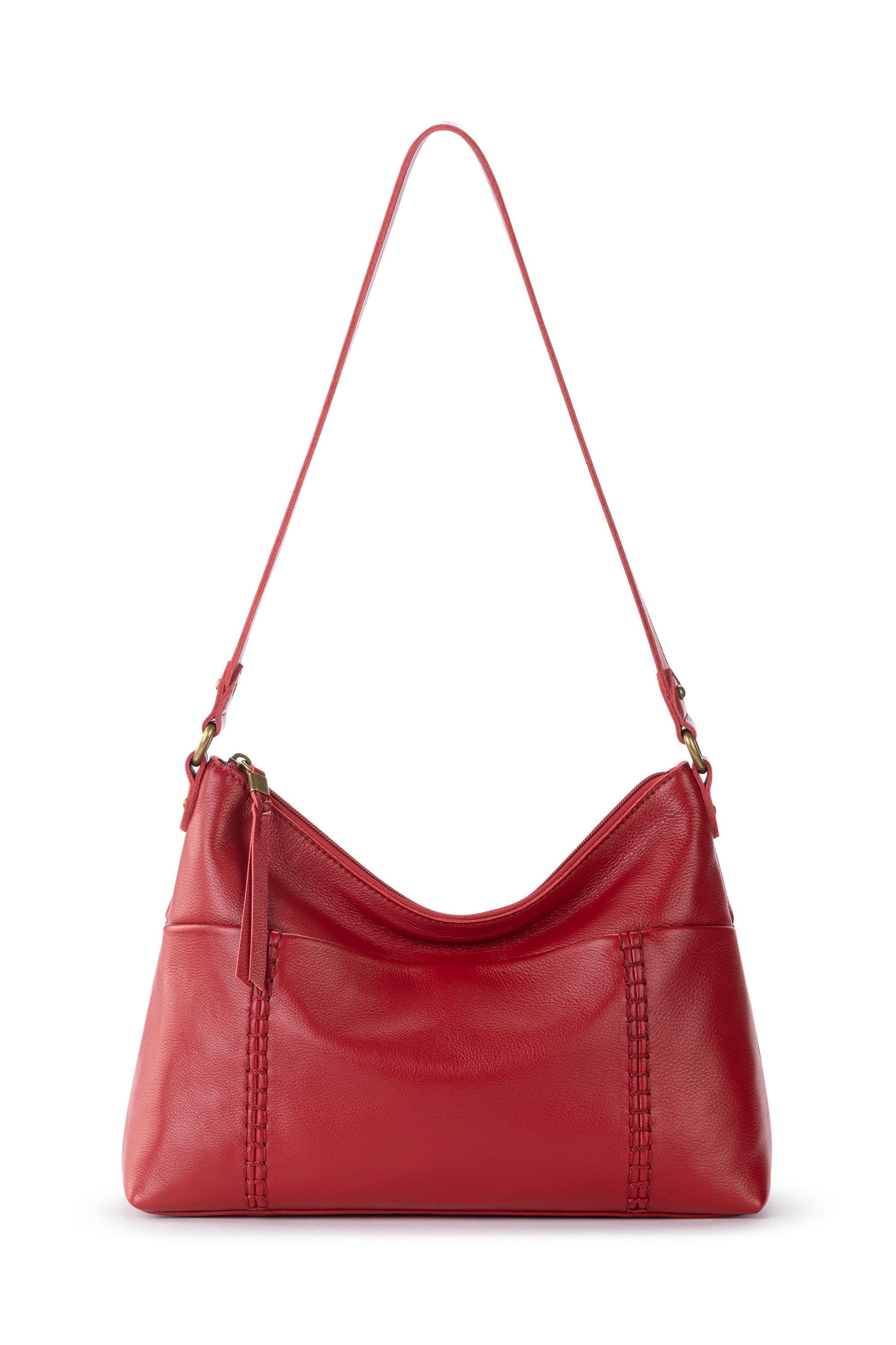 Melrose Leather Shoulder Bag, Main, color, Scarlet