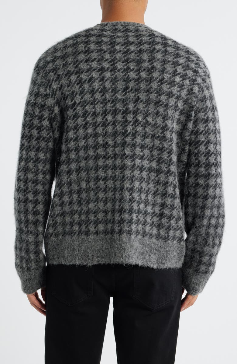 AllSaints Zain Houndstooth Cardigan, Alternate, color, Charcoal Grey