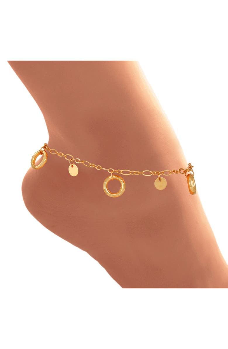 Vince Camuto Ring & Circle Charm Anklet, Alternate, color, 