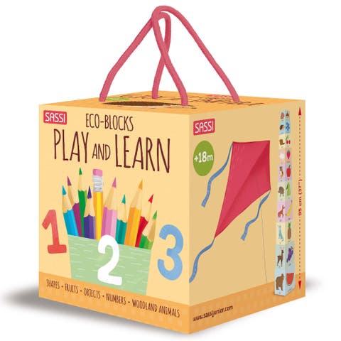 Ecoblocks Play & Learn 10 Stacking Cubes & Booklet