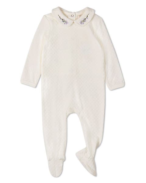 Baby Lilacs Embroidered Footie