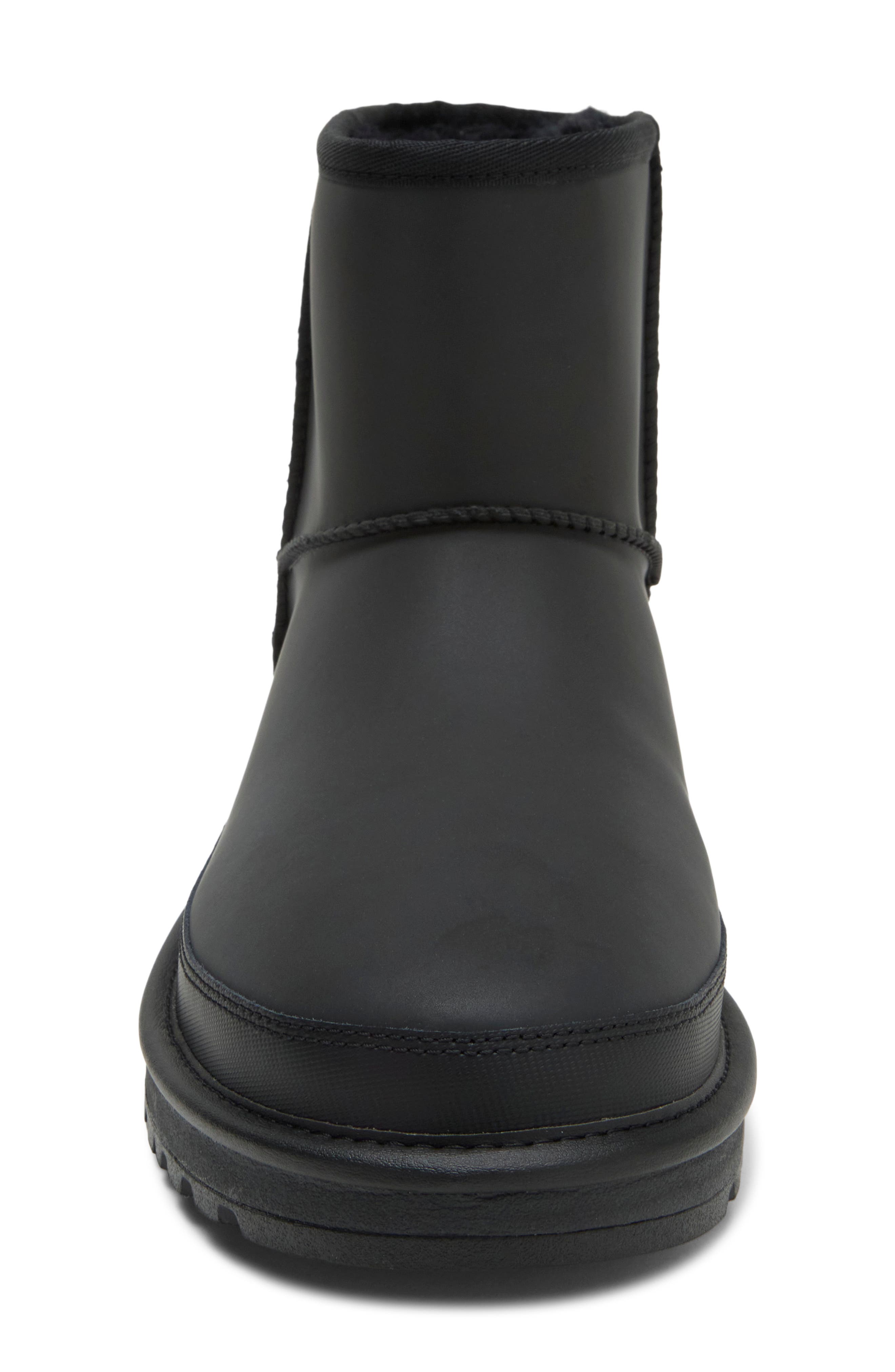 Classic Mini Reflective Leather Boot, Alternate, color, BLACK REFLECTIVE