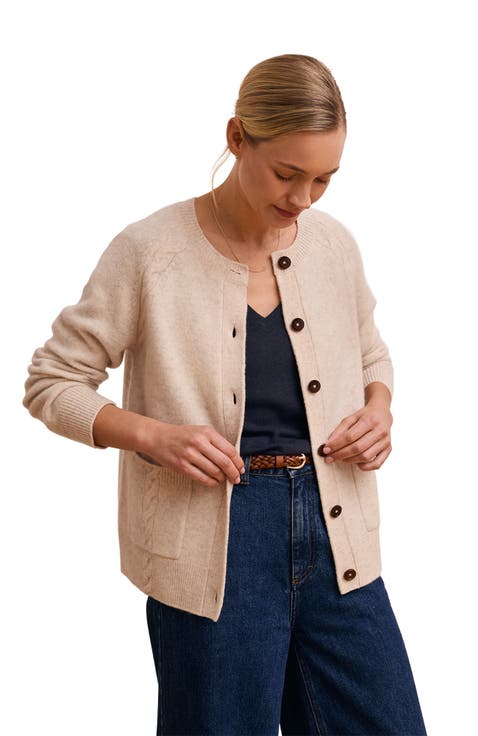 Cable Detail Raglan Cardigan