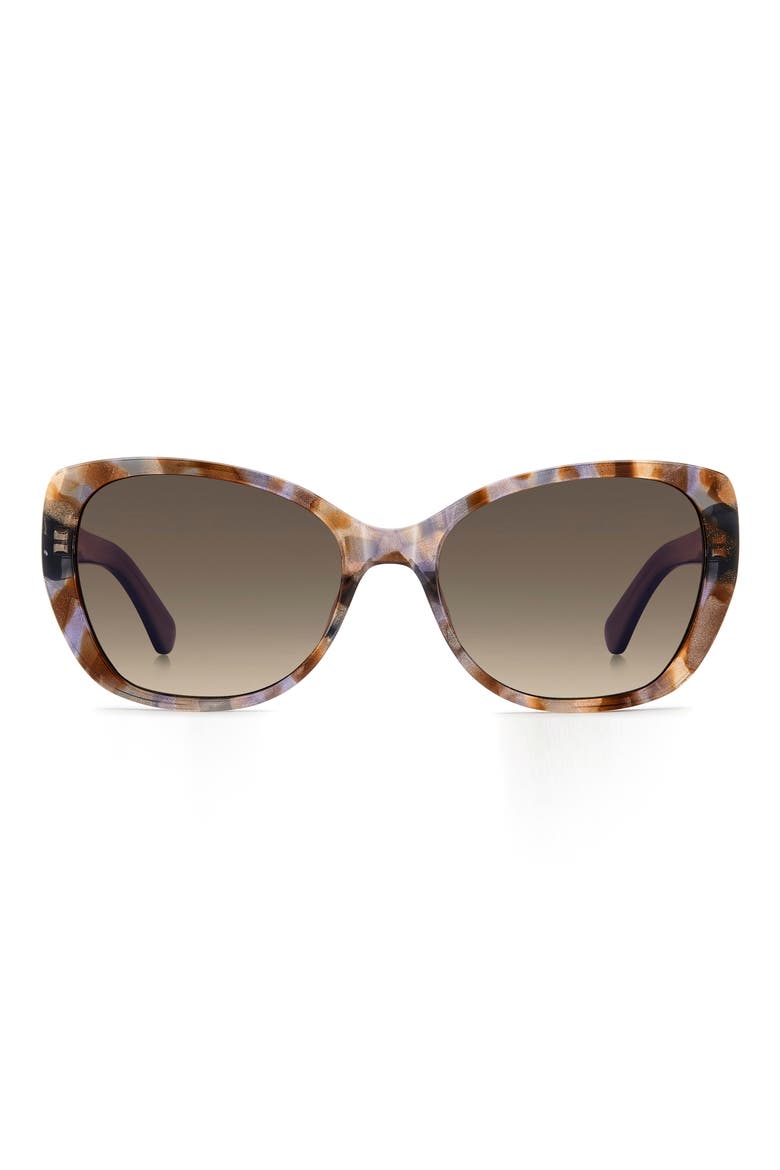 jalisa 56mm gradient polarized butterfly sunglasses, Main, color, HAVANA MULTICOLOR/ BROWN SF PZ