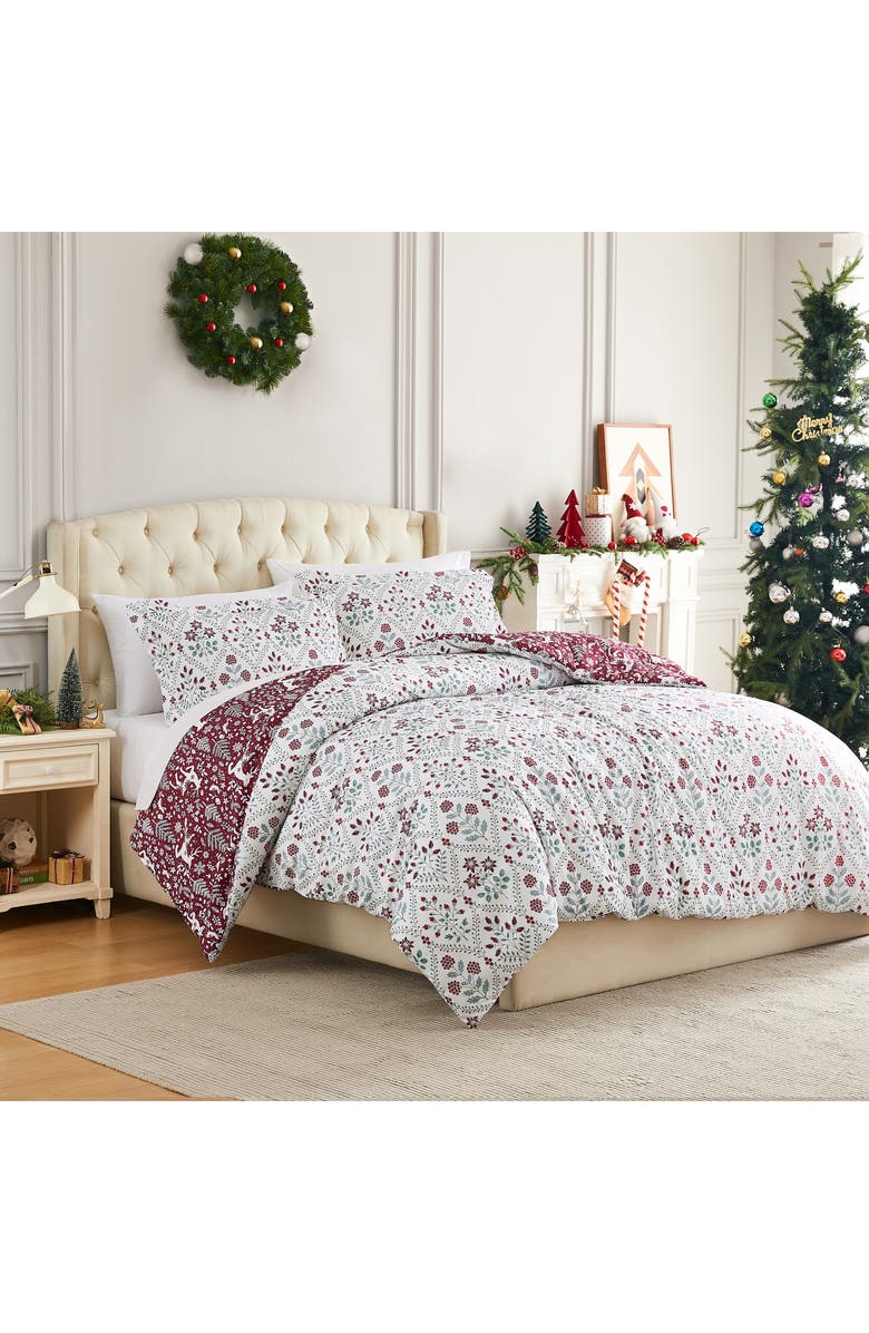 SOUTHSHORE FINE LINENS Holiday Harmony Oversize Holiday Comforter Set, Alternate, color, Holiday Harmony