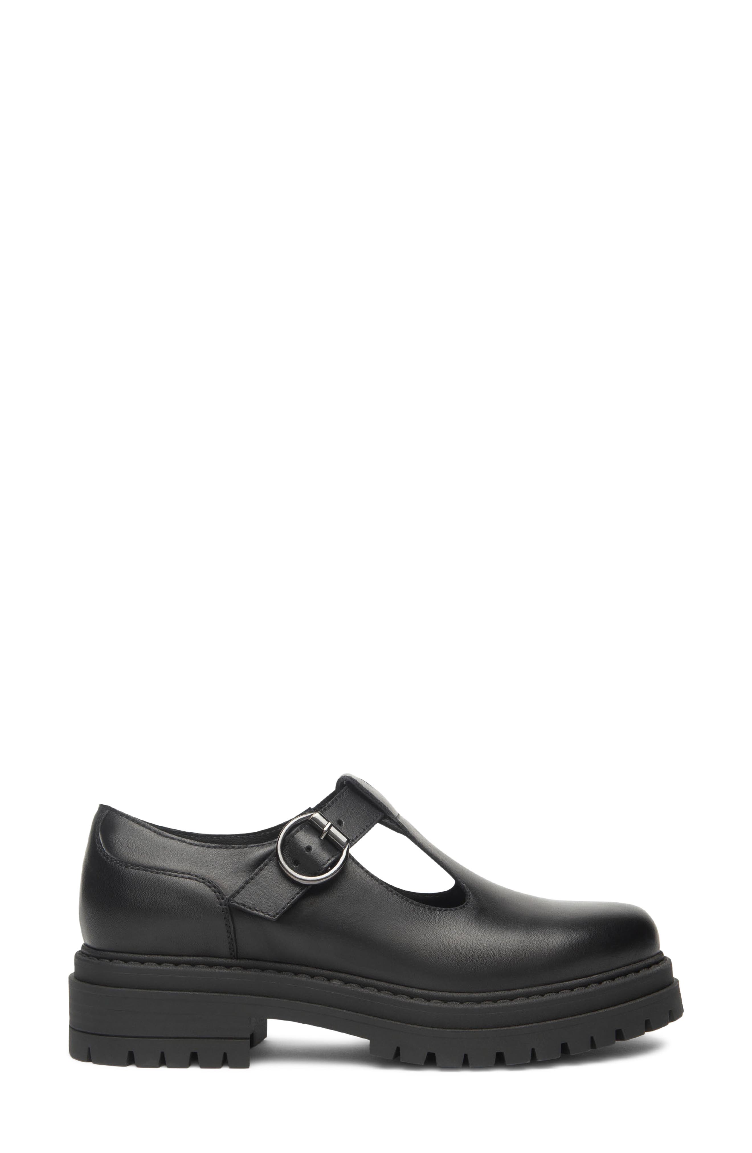 NeroGiardini Lug Sole Mary Jane Flat, Alternate, color, Black