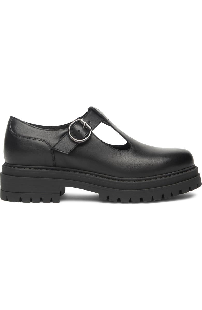 NeroGiardini Lug Sole Mary Jane Flat, Alternate, color, Black