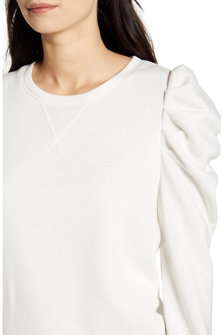 Janine Puff Sleeve Sweatshirt, Alternate, color, ECRU
