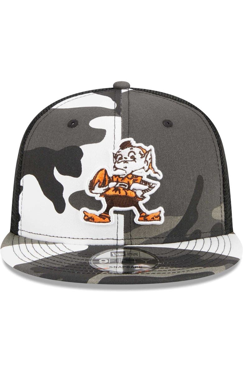 New Era Men's New Era Urban Camo Cleveland Browns 9FIFTY Trucker Snapback Hat, Alternate, color,
