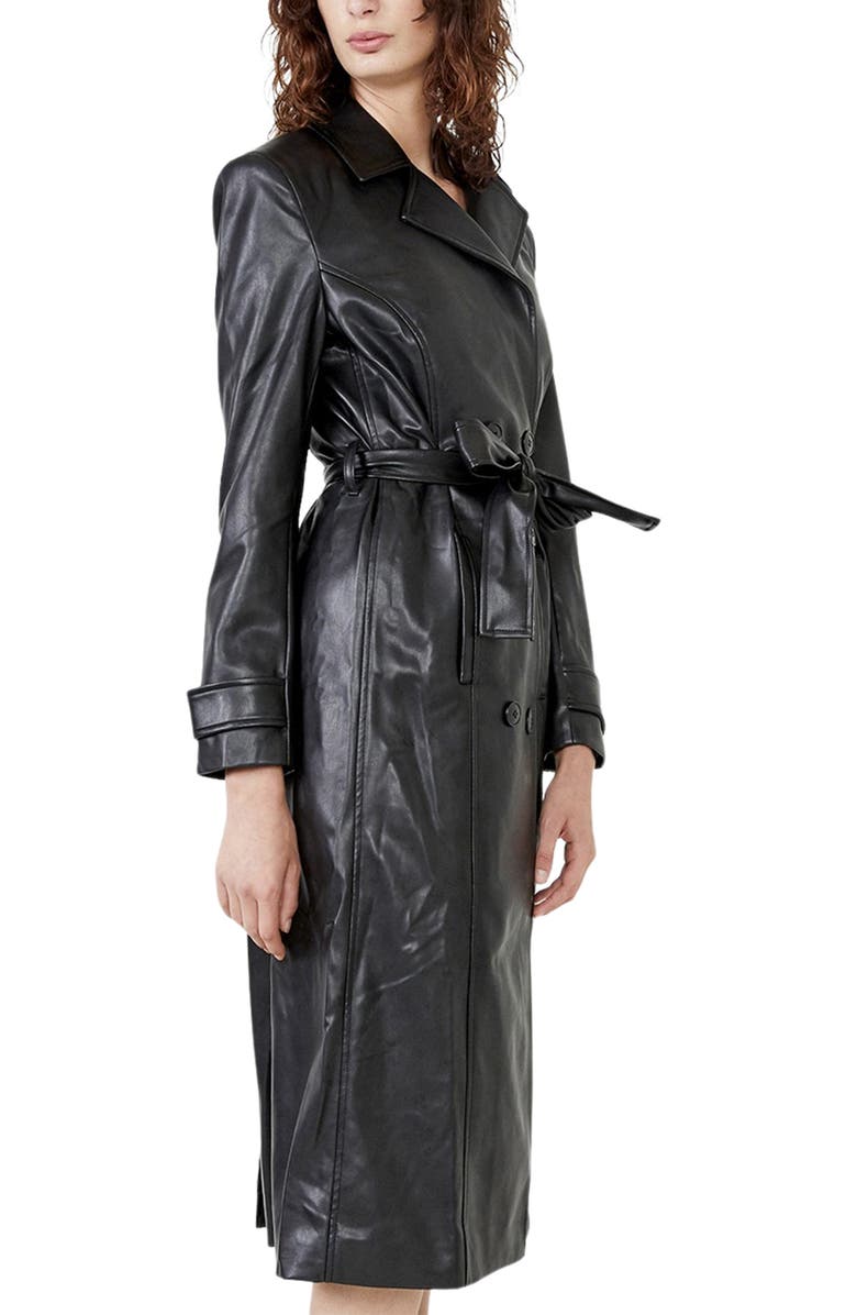 Bardot Faux Leather Trench Coat, Alternate, color,