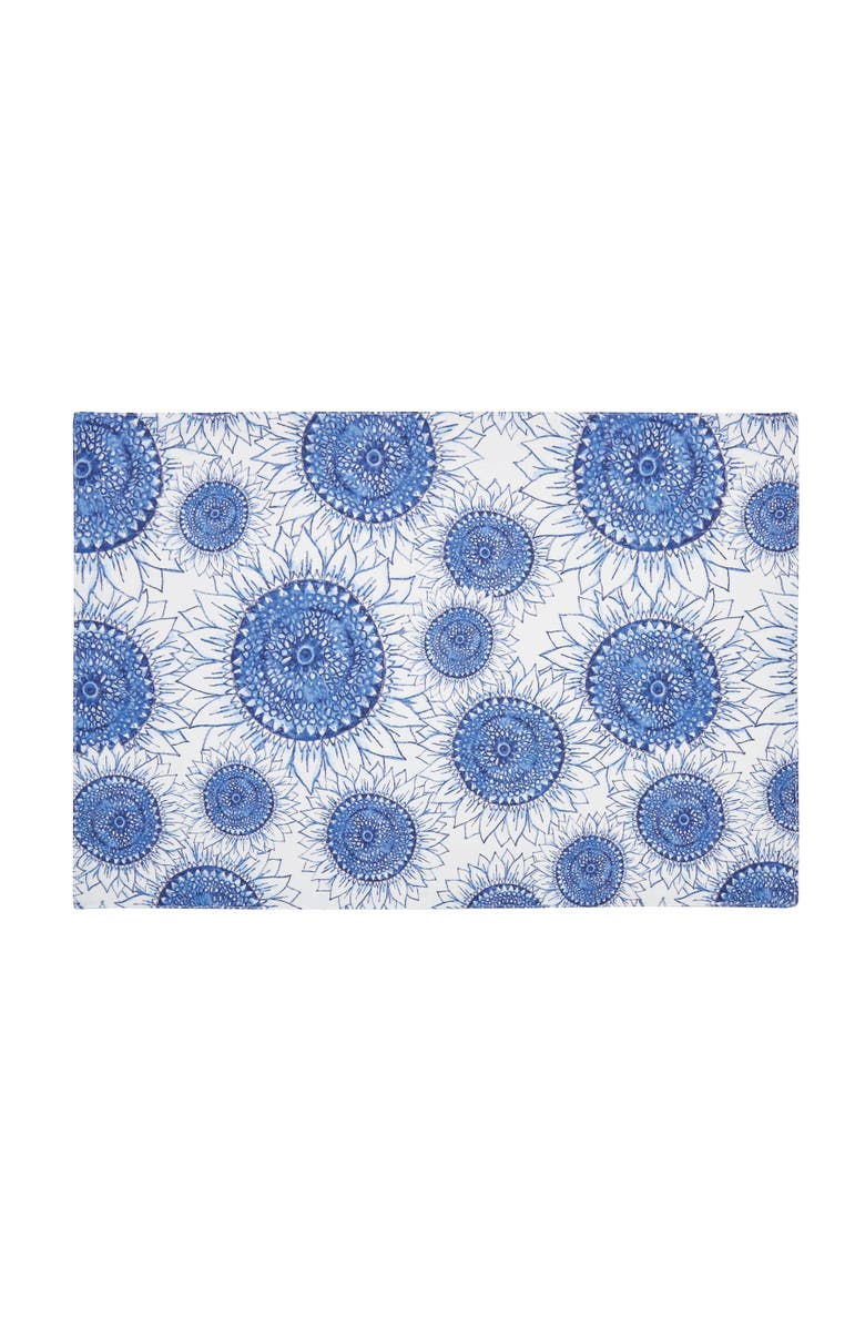 C&F Home Blue Harvest Sunflower Placemats Set of 6, 14" x 20", Alternate, color, Blue