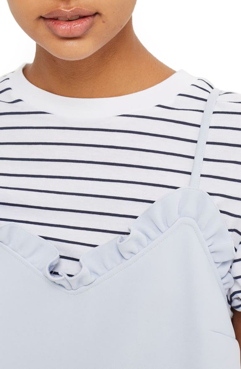 Topshop Ruffle Trim Shift Minidress, Alternate, color, 