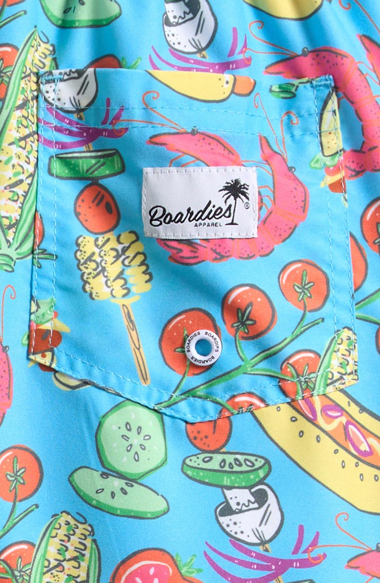 Boardies Kids' Cookout Graphic Swim Trunks, Alternate, color, Blue