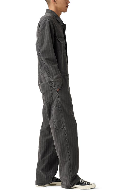 Levi's Stay Loose Pinstripe Cotton Denim Coveralls In Gray