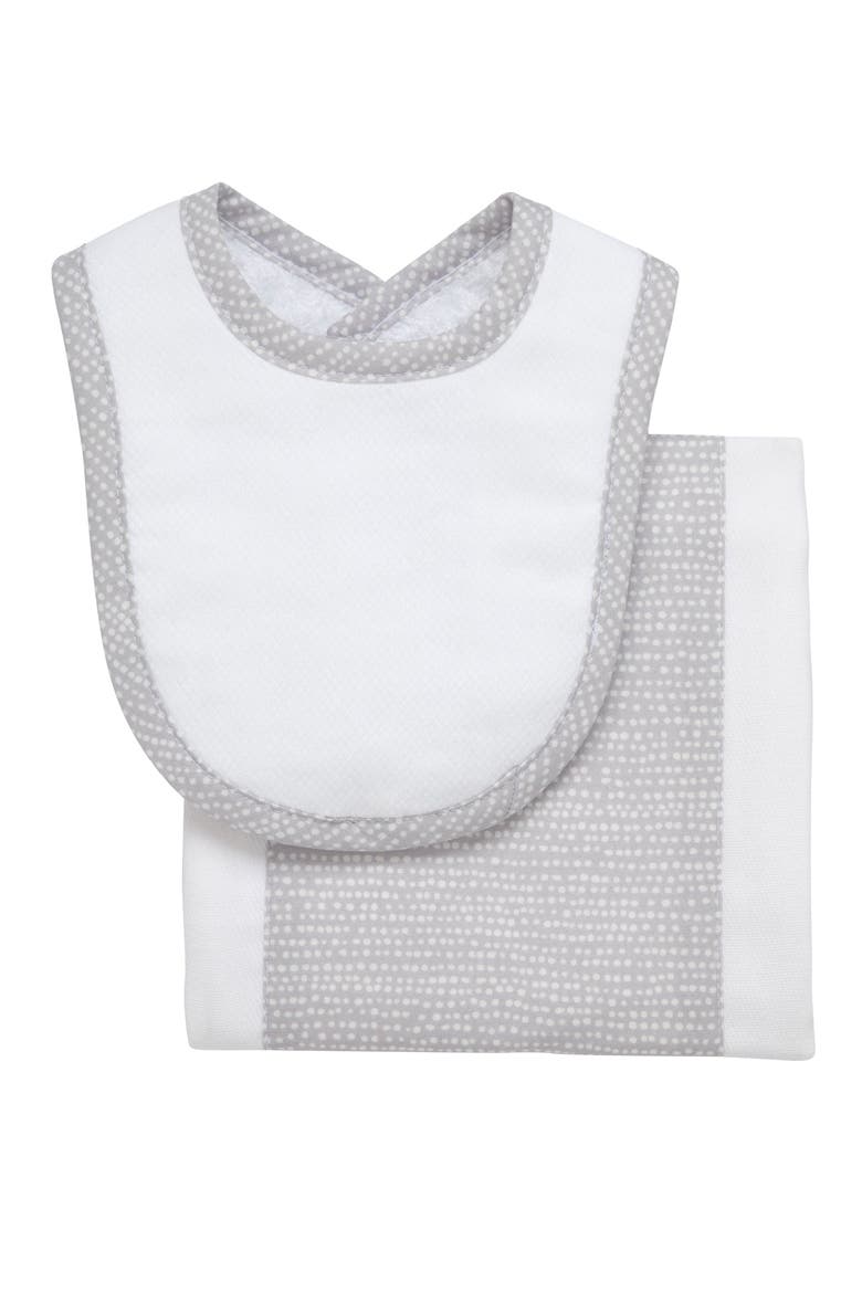 Dot Drooler Bib & Burp Set, Main, color, Gray Elephant Dot