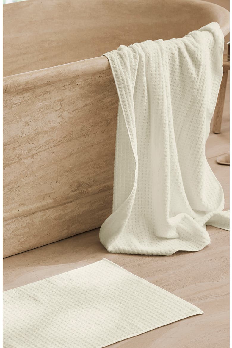 Waffle Weave Organic Cotton Bath Mat, Alternate, color, CREAM