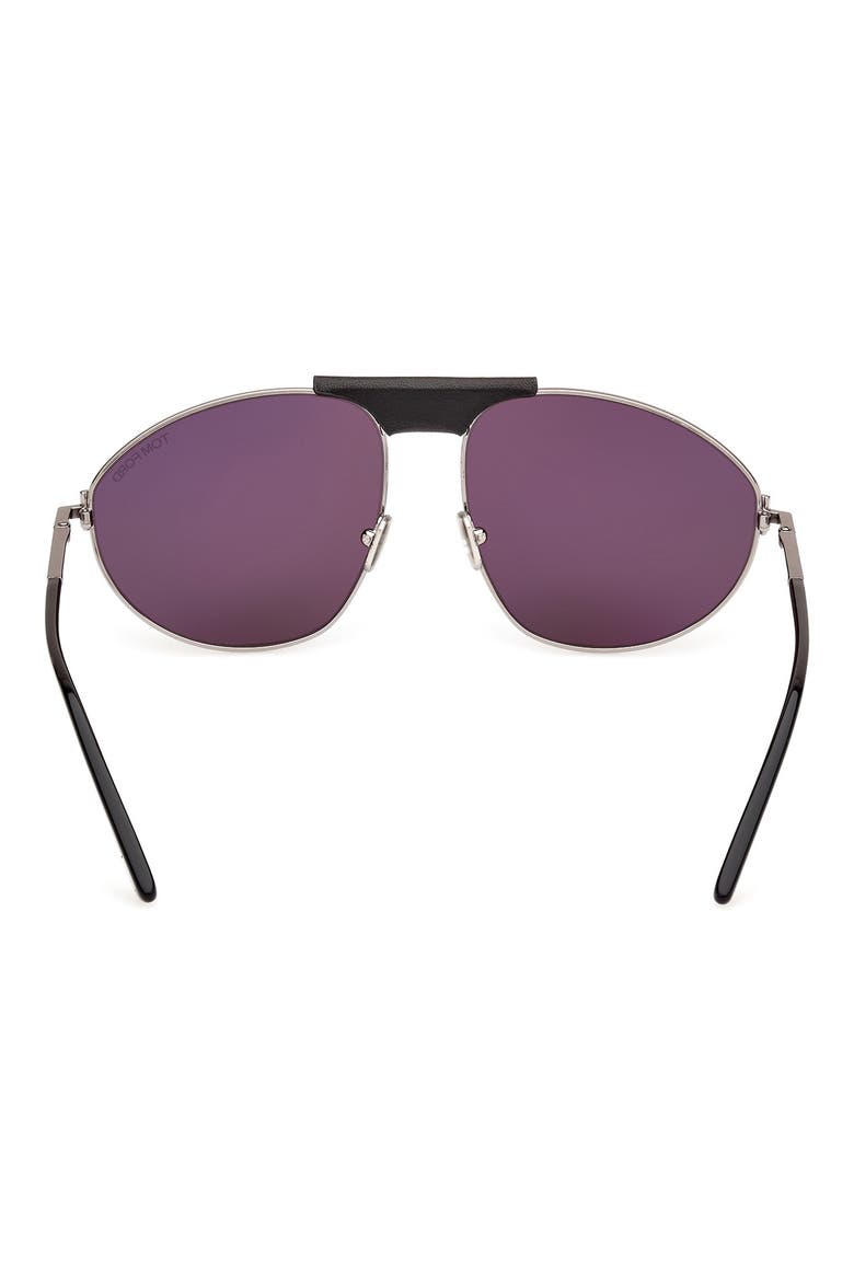 Ken 60mm Pilot Sunglasses, Alternate, color, RUTHENIUM / BLACK / T LOGO