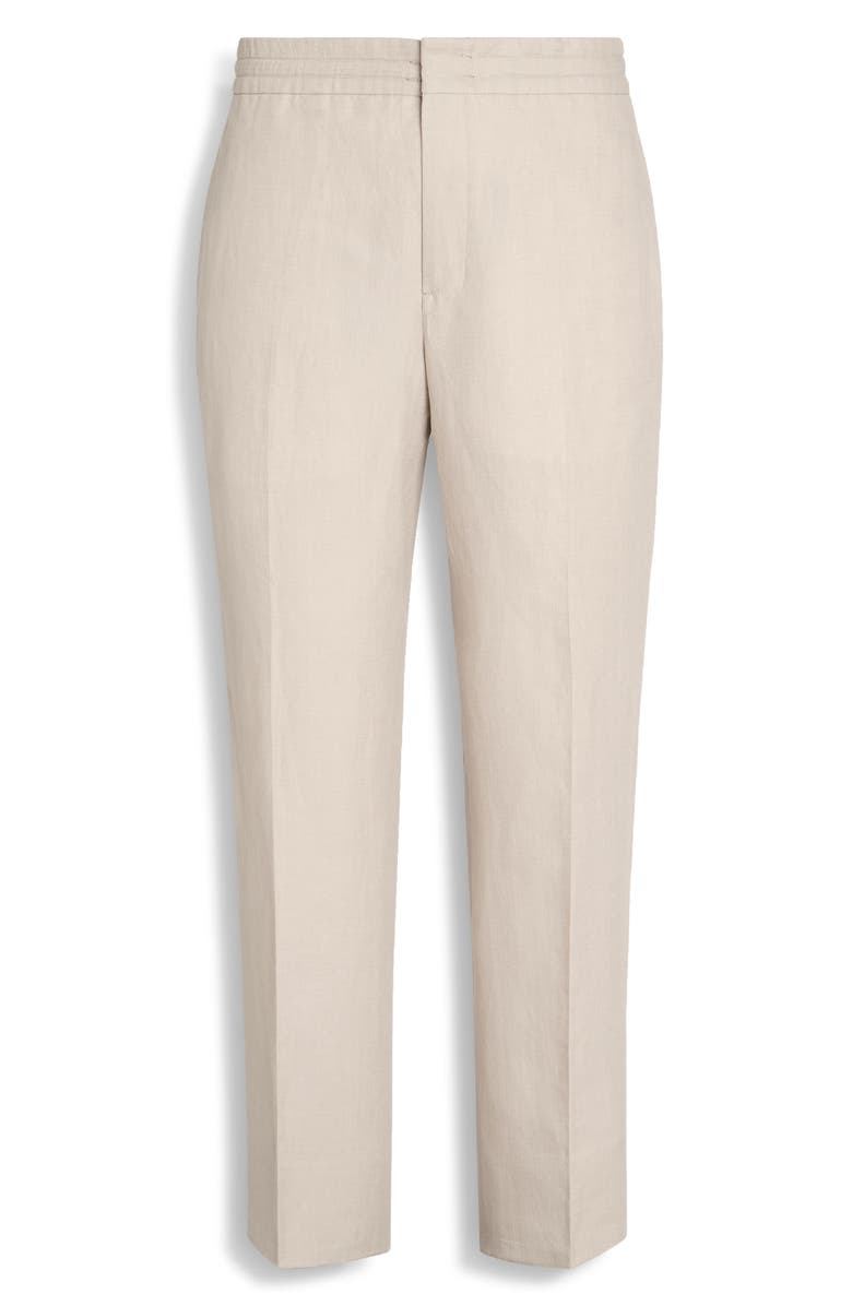 ZEGNA Oasi Linen Drawstring Trousers, Alternate, color, Iuta Beige