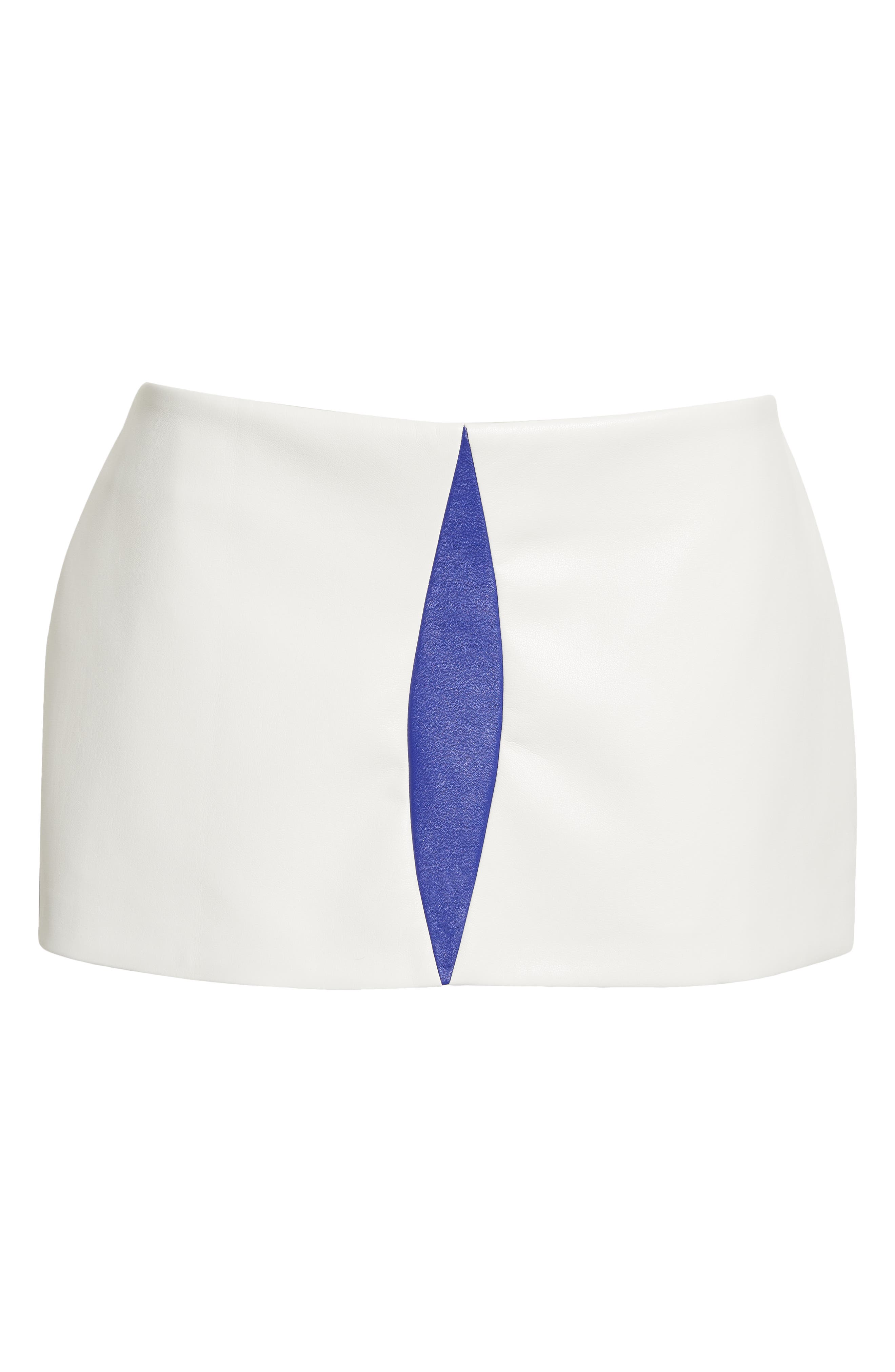 MOWALOLA Contrast Inset Faux Leather Miniskirt (Women) | Nordstrom