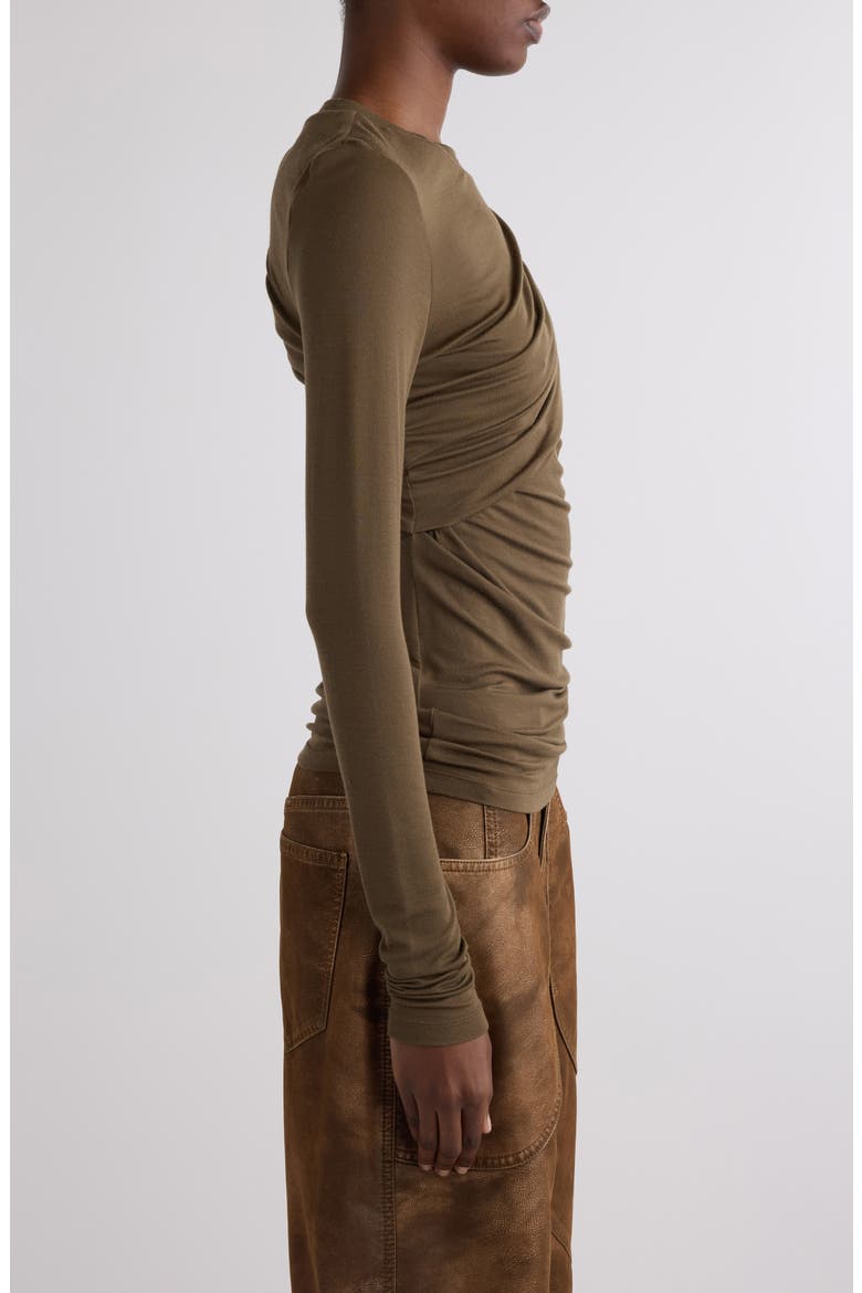 Dressi Draped Jersey Top, Alternate, color, KHAKI