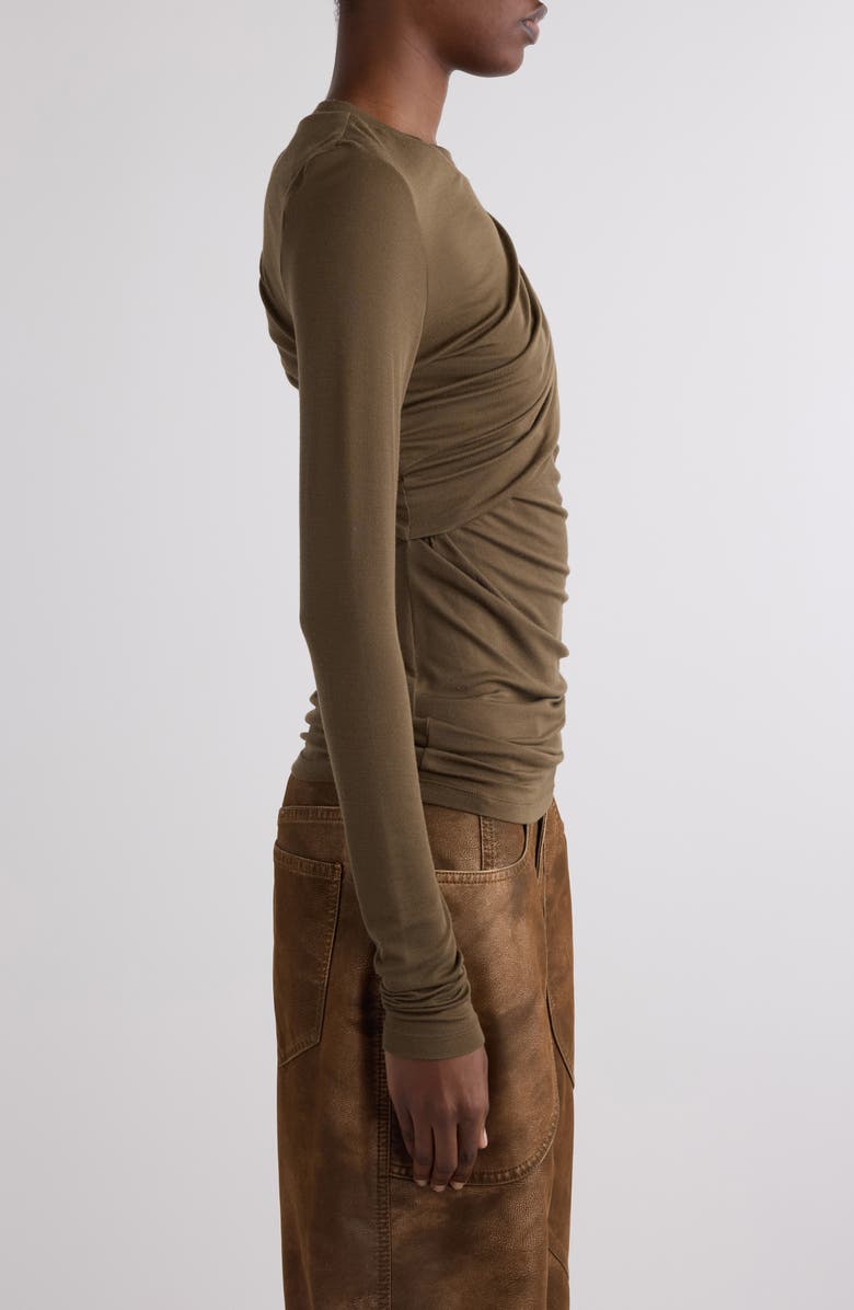 Isabel Marant Étoile Dressi Draped Jersey Top, Alternate, color, Khaki