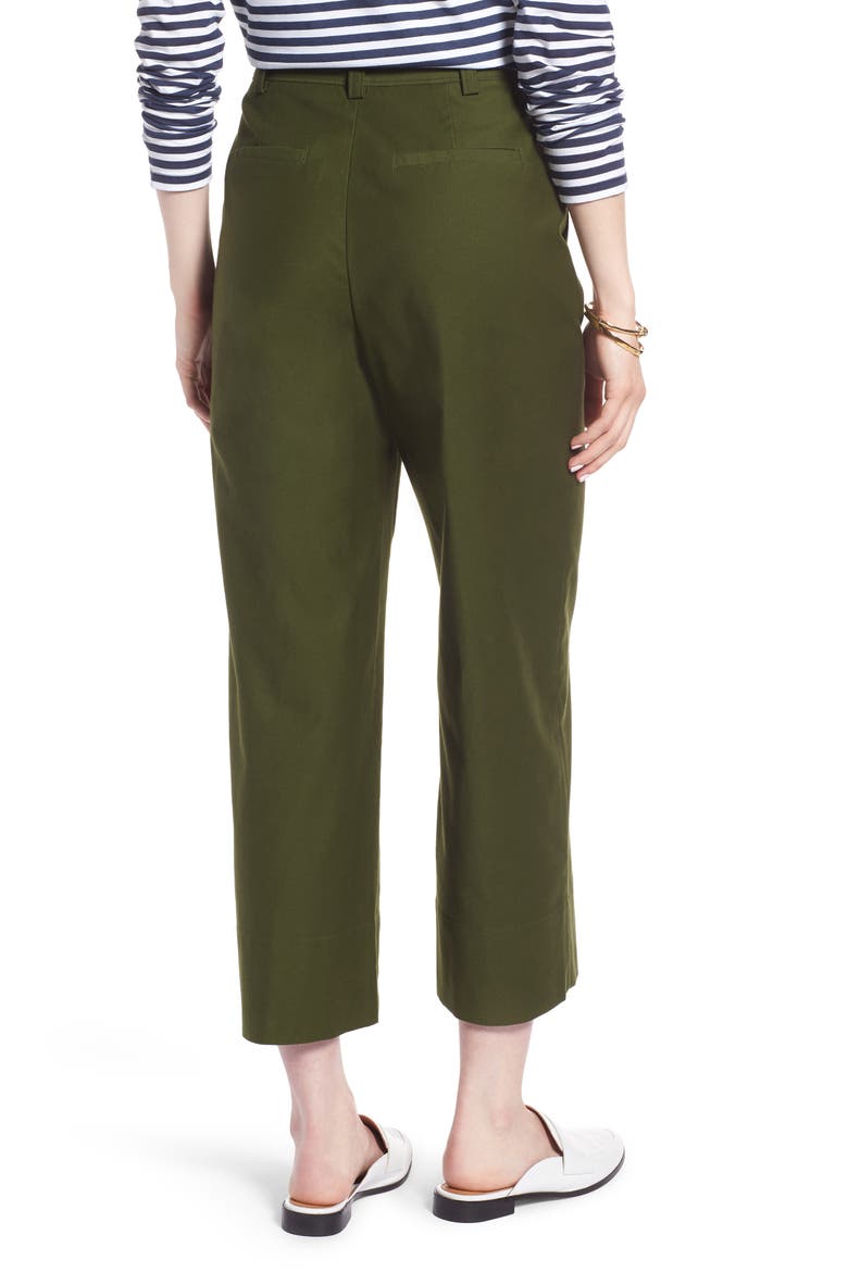 High Waist Crop Wide Leg Pants, Alternate, color, GREEN ZEN