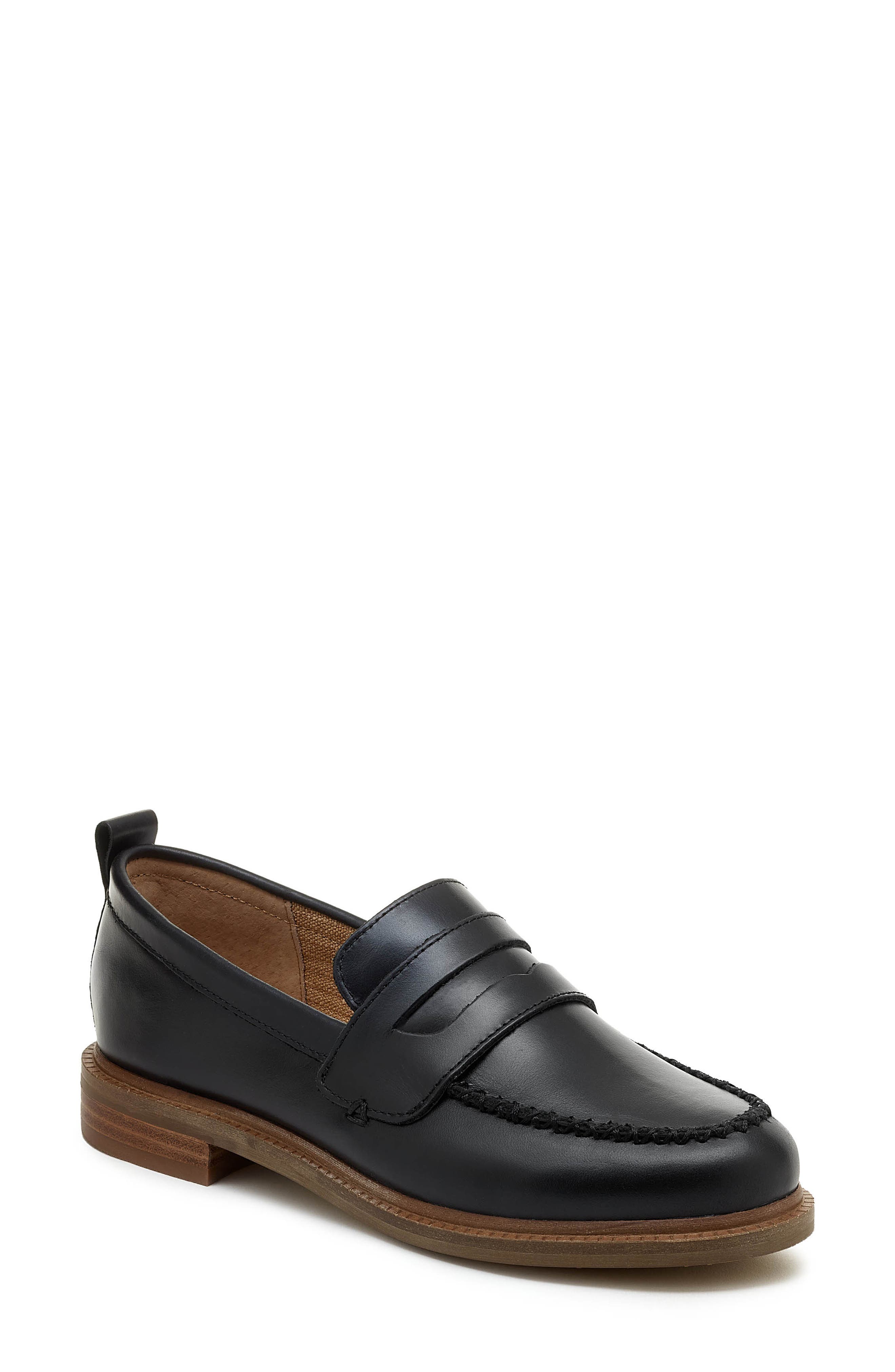 Kelsi Dagger Brooklyn Lens Penny Loafer, Main, color, Black