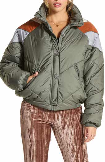 WISHLIST Colorblock Chevron Puffer Jacket