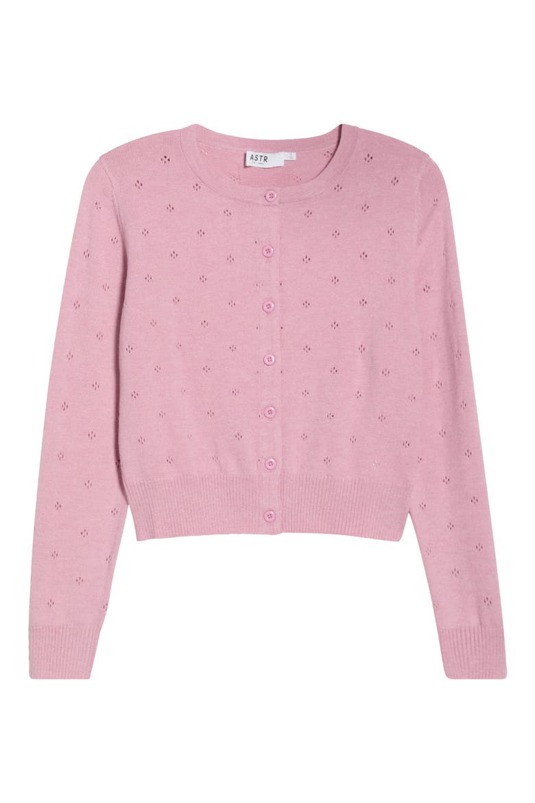 Denise Button Front Cardigan, Alternate, color, PINK