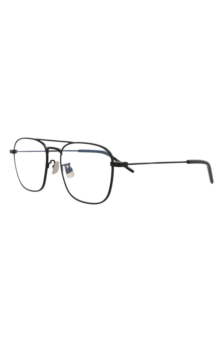Saint Laurent 53mm Navigator Optical Frames, Alternate, color, Black Black Transparent