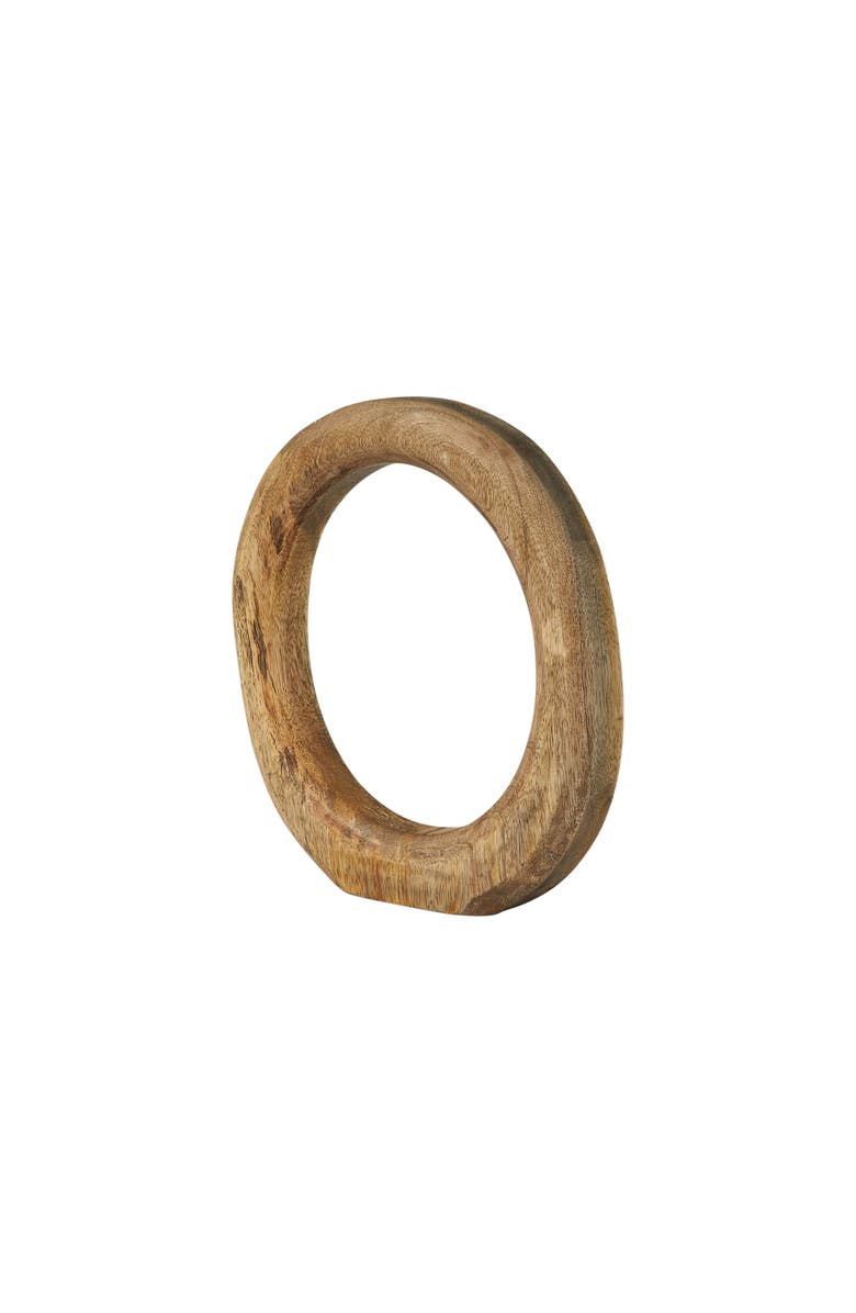 Storied Home Modern Decorative Carved Wood Standing Circle, Main, color, Natural