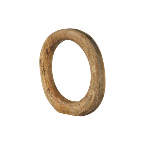 Modern Decorative Carved Wood Standing Circle