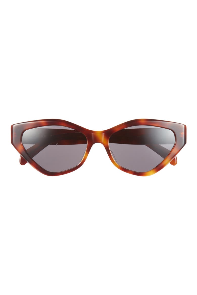 Triomphe 17 56mm Cat Eye Sunglasses, Main, color, BLONDE HAVANA / SMOKE