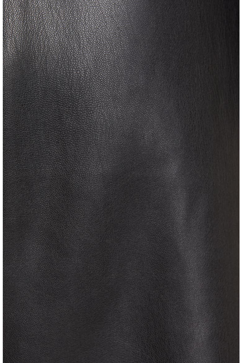 Proenza Schouler Faux Leather Long Sleeve Wrap Dress, Alternate, color, BLACK